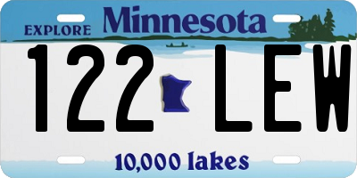 MN license plate 122LEW