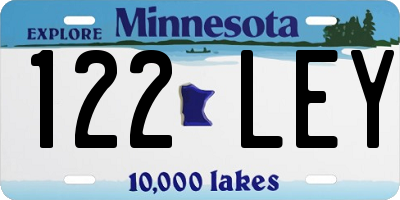MN license plate 122LEY