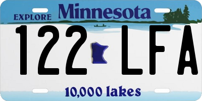MN license plate 122LFA