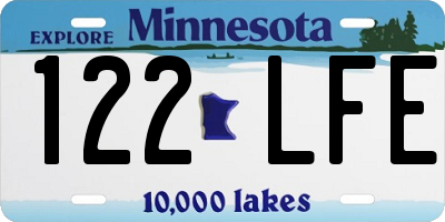 MN license plate 122LFE