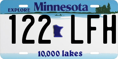 MN license plate 122LFH