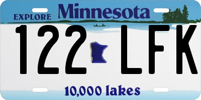MN license plate 122LFK