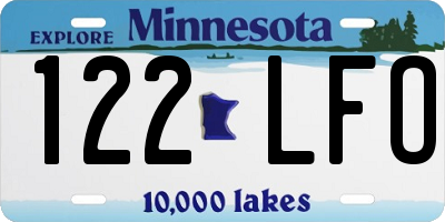 MN license plate 122LFO