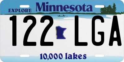MN license plate 122LGA