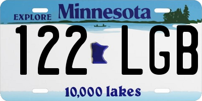 MN license plate 122LGB