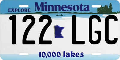 MN license plate 122LGC