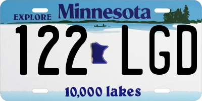 MN license plate 122LGD