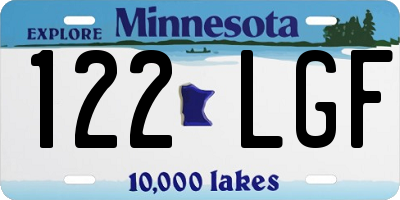 MN license plate 122LGF