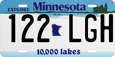 MN license plate 122LGH