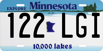 MN license plate 122LGI