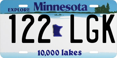 MN license plate 122LGK
