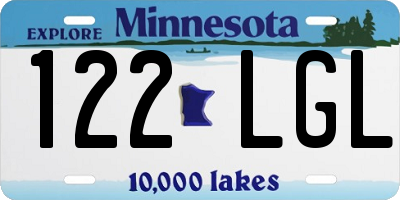 MN license plate 122LGL