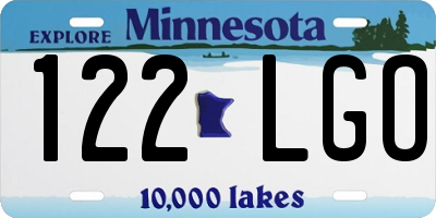 MN license plate 122LGO