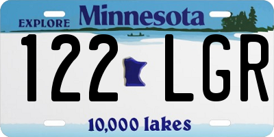 MN license plate 122LGR