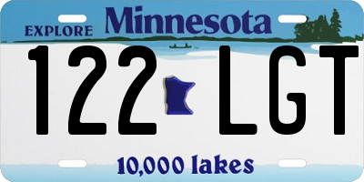 MN license plate 122LGT