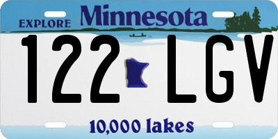 MN license plate 122LGV