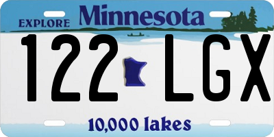MN license plate 122LGX