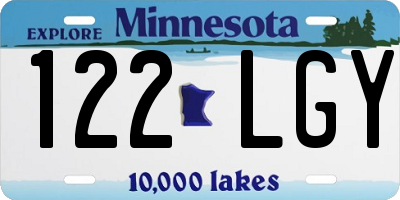 MN license plate 122LGY