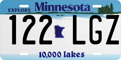 MN license plate 122LGZ