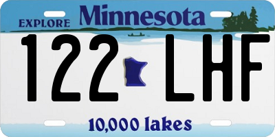 MN license plate 122LHF