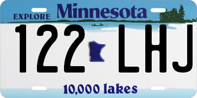MN license plate 122LHJ