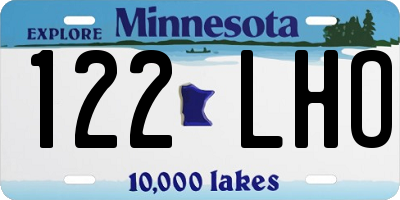 MN license plate 122LHO