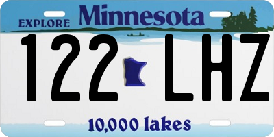 MN license plate 122LHZ