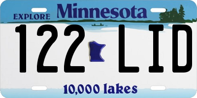 MN license plate 122LID