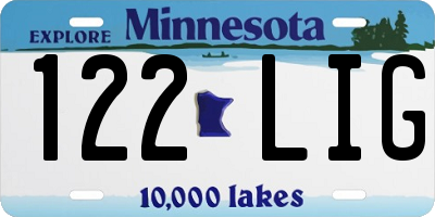 MN license plate 122LIG