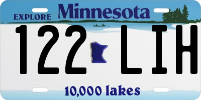 MN license plate 122LIH