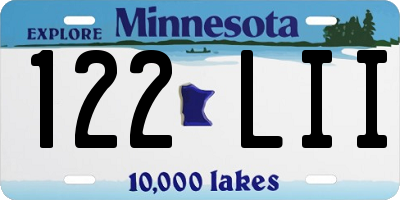 MN license plate 122LII