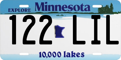 MN license plate 122LIL