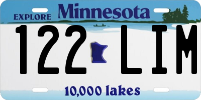 MN license plate 122LIM