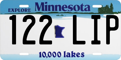 MN license plate 122LIP
