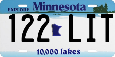 MN license plate 122LIT