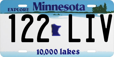 MN license plate 122LIV