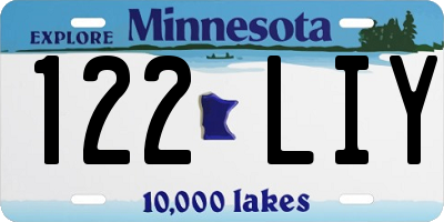 MN license plate 122LIY