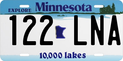 MN license plate 122LNA