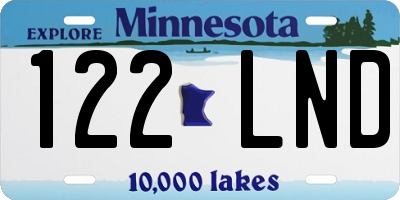 MN license plate 122LND