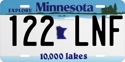 MN license plate 122LNF
