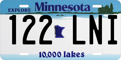MN license plate 122LNI