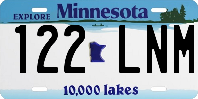 MN license plate 122LNM