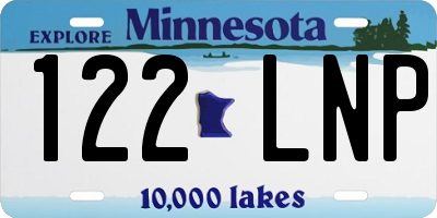 MN license plate 122LNP