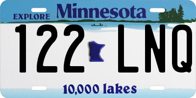 MN license plate 122LNQ