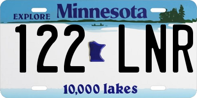 MN license plate 122LNR