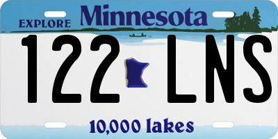 MN license plate 122LNS