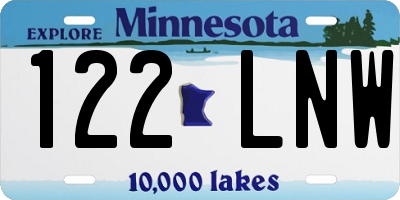 MN license plate 122LNW