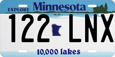 MN license plate 122LNX