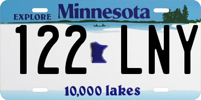 MN license plate 122LNY
