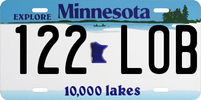 MN license plate 122LOB